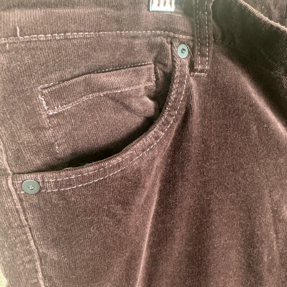 Edyson Dark Burgundy Skinny High Rise Cotton Corduroy Pants Pockets Size 33 - Picture 3 of 7